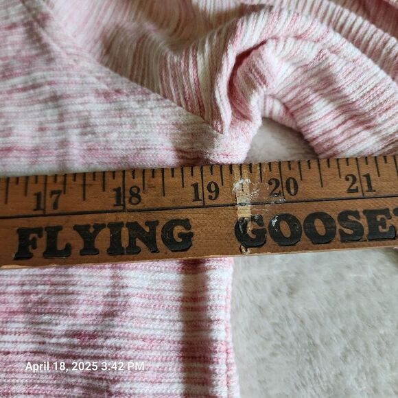 LL Bean M Reg Dress Tunic Pink White Heather 3/4 Sleeves 100% Cotton Back Zip - Picture 7 of 10